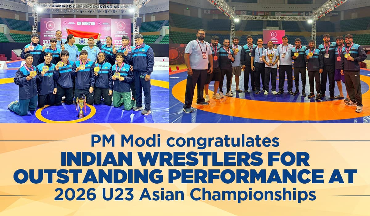 Prime Minister congratulates Indian wrestlers for outstanding performance at 2026 U23 Asian Championships