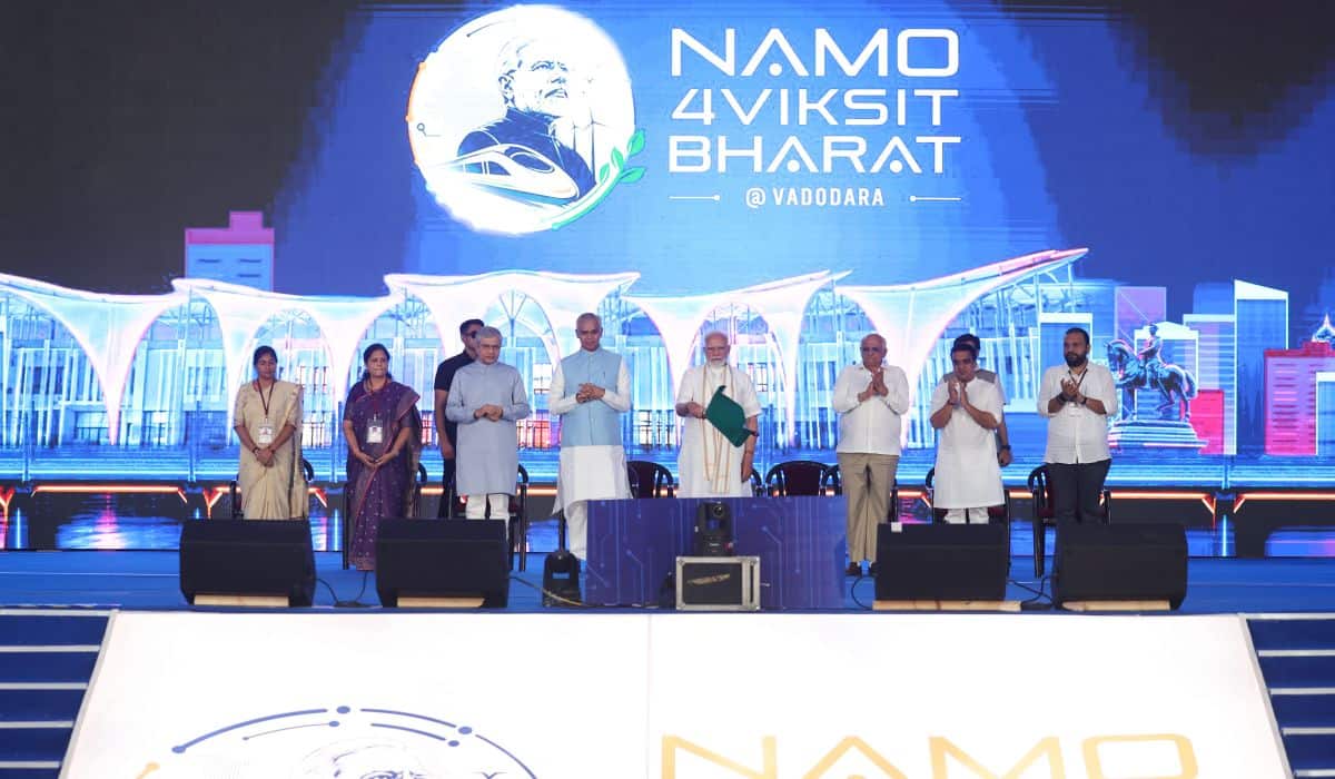 PM Modi participates in 'Namo for Viksit Bharat' programme in Vadodara, Gujarat 