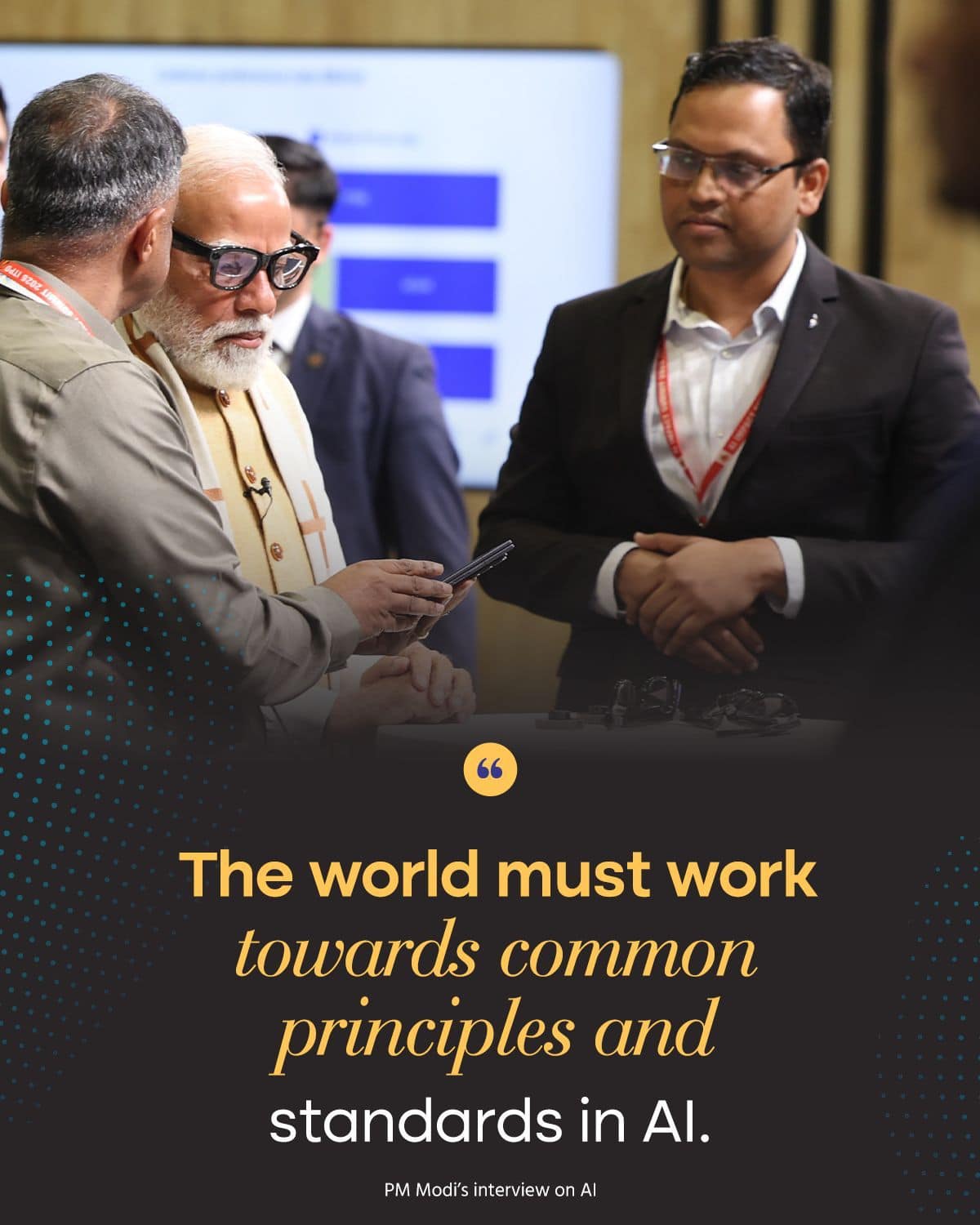 The world must work towards common principles and standards in AI.