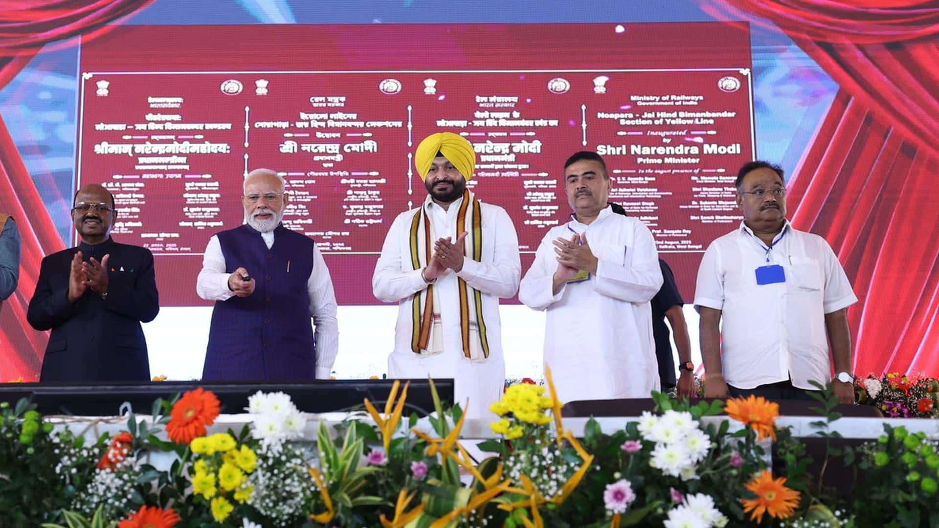 PM Modi launches development projects worth over Rs 5,200 crore at Kolkata, West Bengal