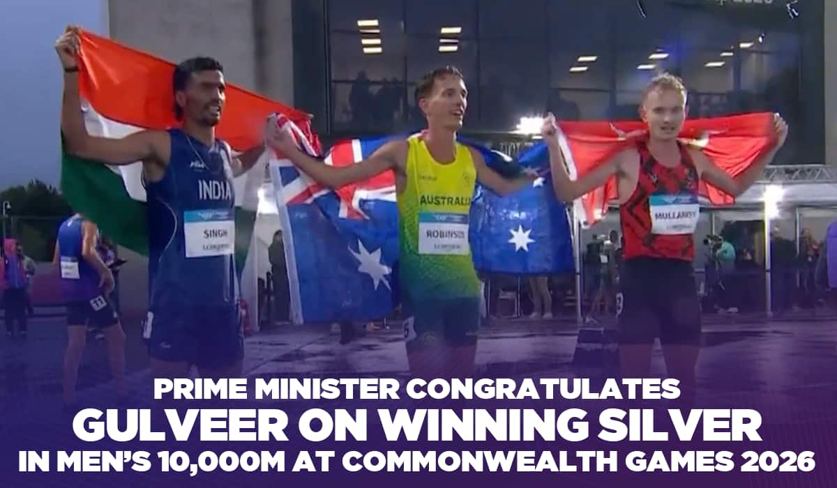 Prime Minister congratulates Gulveer on winning Silver in Men’s 10,000m at Commonwealth Games 2026