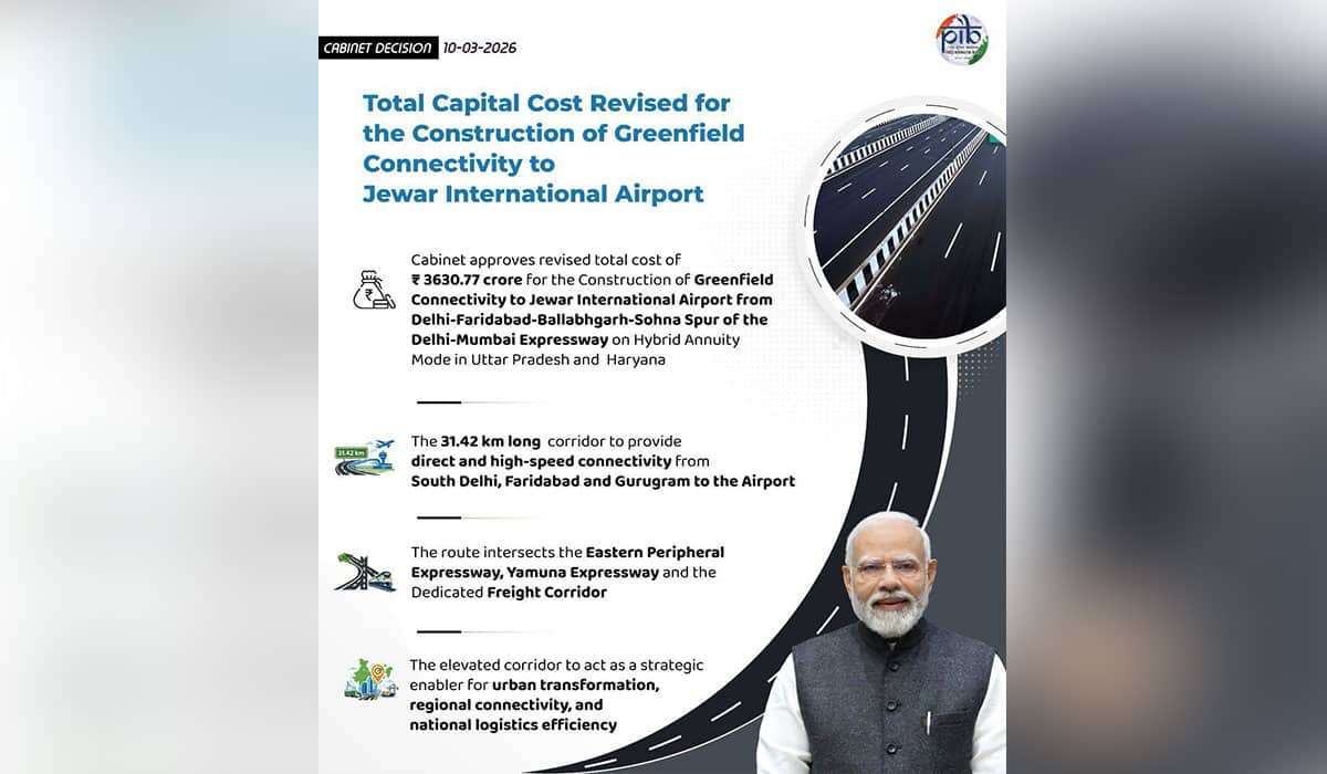Cabinet approves revised cost estimate for the construction of Greenfield Connectivity in Uttar Pradesh and Haryana