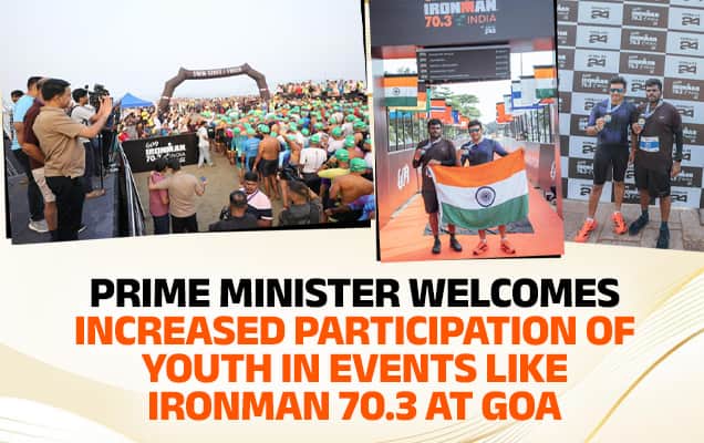 PM Modi praises participation of youth in Ironman 70.3, lauds BJP leaders’ feat