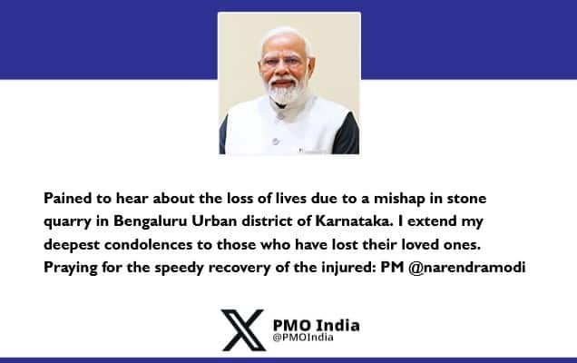 Prime Minister condoles loss of lives in a mishap in Bengaluru