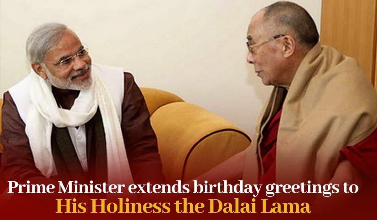 Prime Minister extends birthday greetings to His Holiness the Dalai Lama