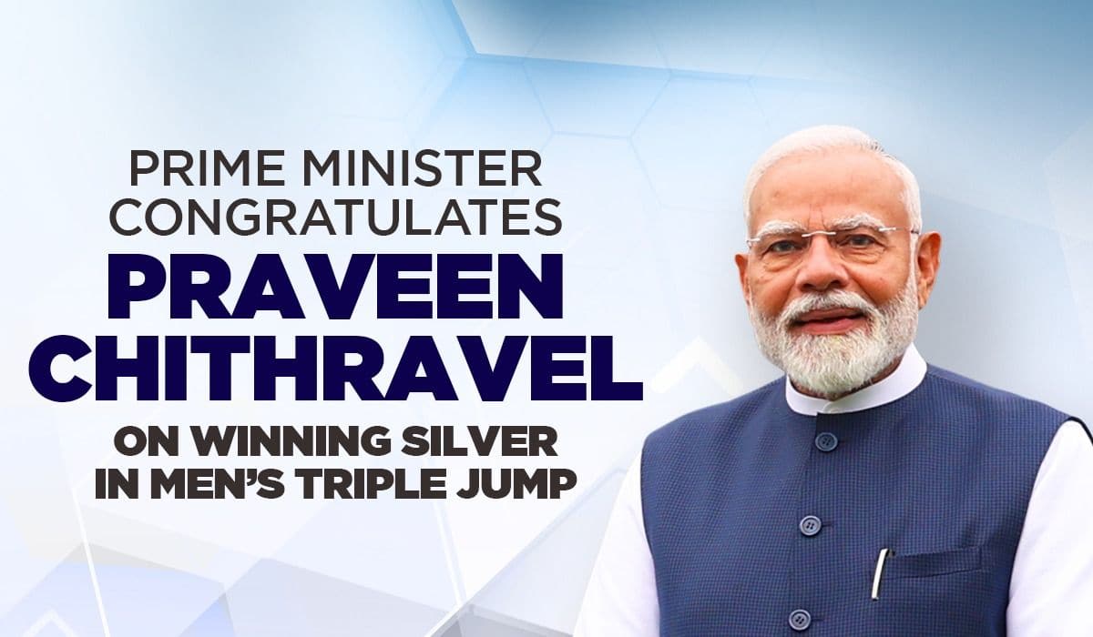 Prime Minister congratulates Praveen Chithravel on winning Silver in Men’s Triple Jump