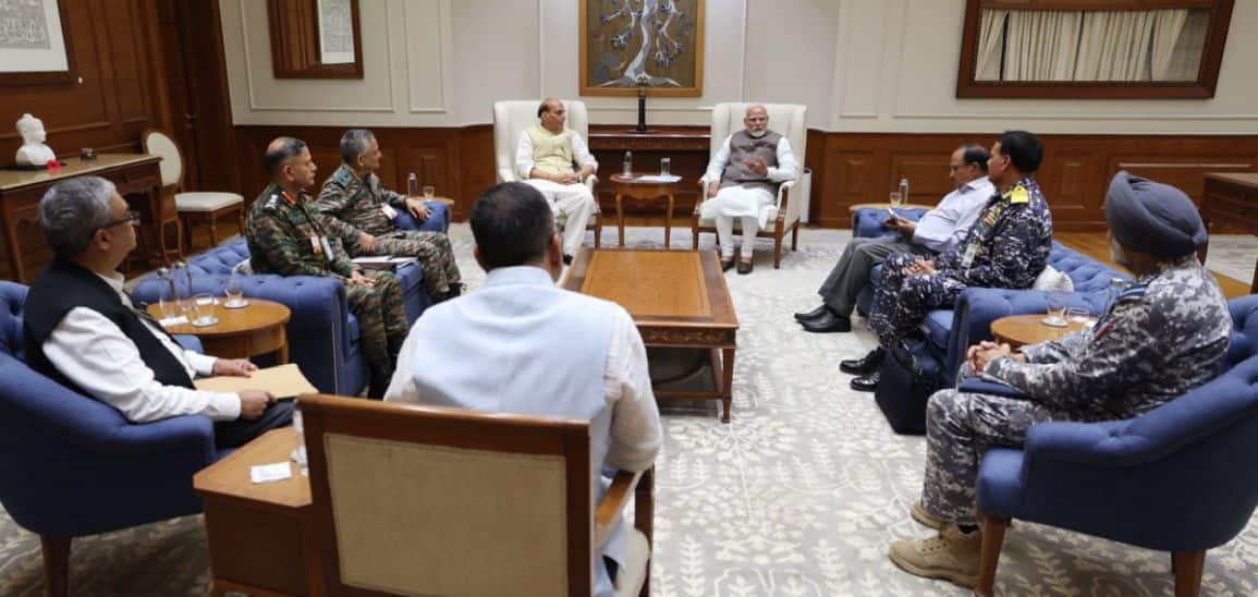 PM Modi chairs a meeting with Defence Minister, NSA, CDS and Chiefs of Armed Forces