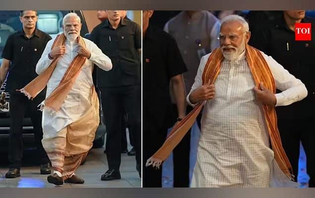 PM Modi dons traditional Bengali panjabi and dhuti as BJP marks historic West Bengal win 