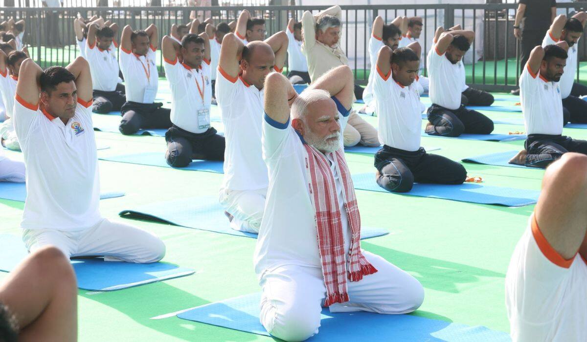PM Modi addresses the 11th International Day of Yoga celebrations in Visakhapatnam, Andhra Pradesh