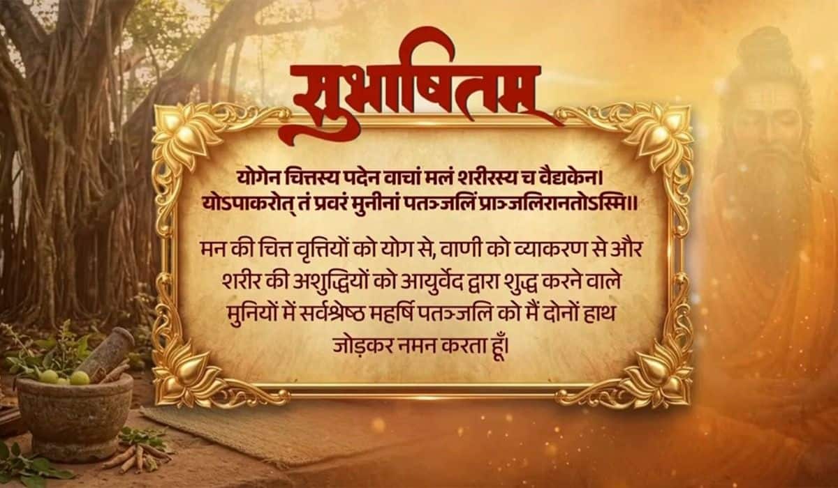 Prime Minister shares a Sanskrit Subhashitam honoring Sage Patanjali and the virtues of Yoga