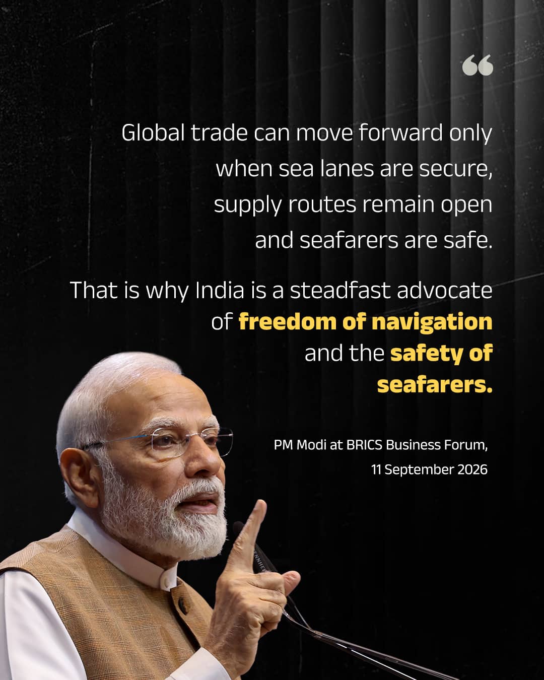 Global trade can move forward only when sea lanes are secure, supply routes remain open and &hellip;