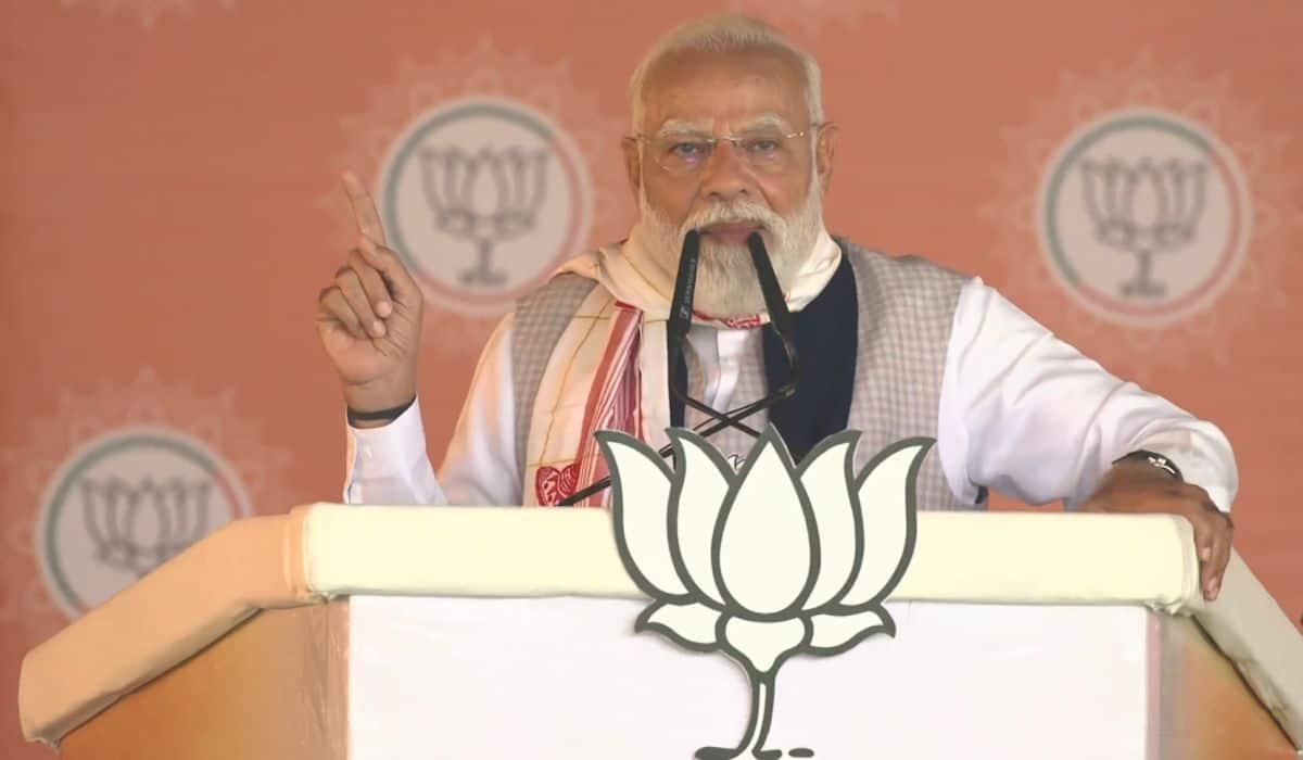 PM Modi addresses a massive public meeting in Barpeta
