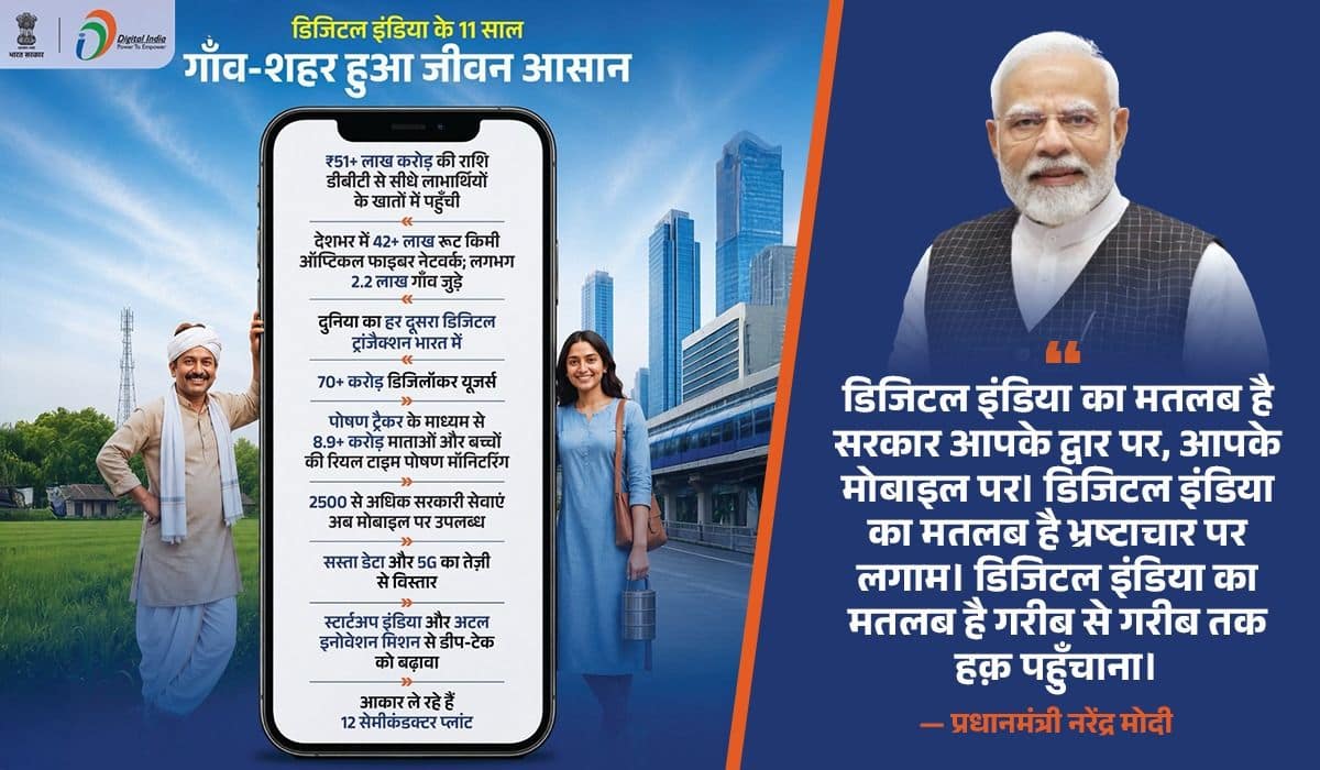 PM marks 11 years of Digital India, says initiative strengthened the foundation of a Viksit Bharat