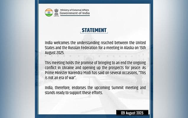 India Endorses US-Russia Summit In Alaska, Cites PM Modi's Remark 