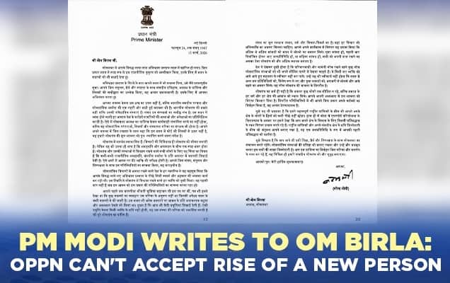 PM Modi writes to Om Birla: Oppn can't accept rise of a new person