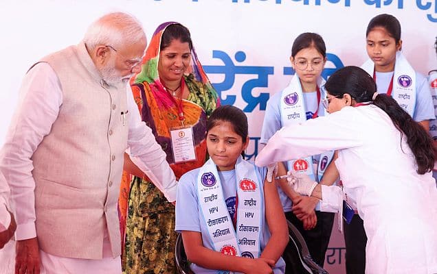 Major boost to India’s healthcare: PM Modi rolls out nationwide HPV vaccination for 14-year-old girls 