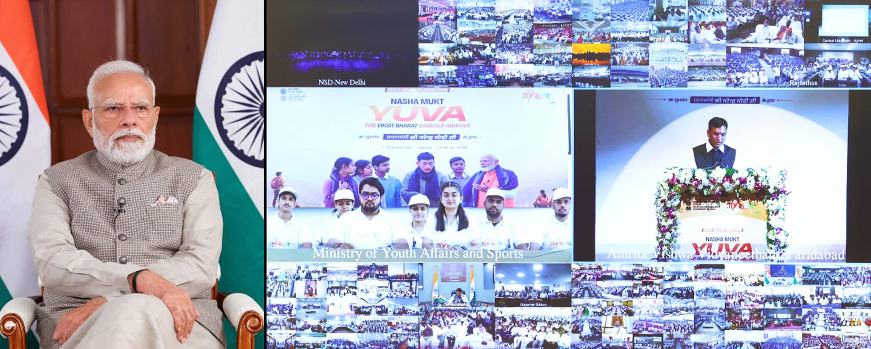 PM Modi launches ‘Nasha Mukt Yuva for Viksit Bharat Sankalp Abhiyan’