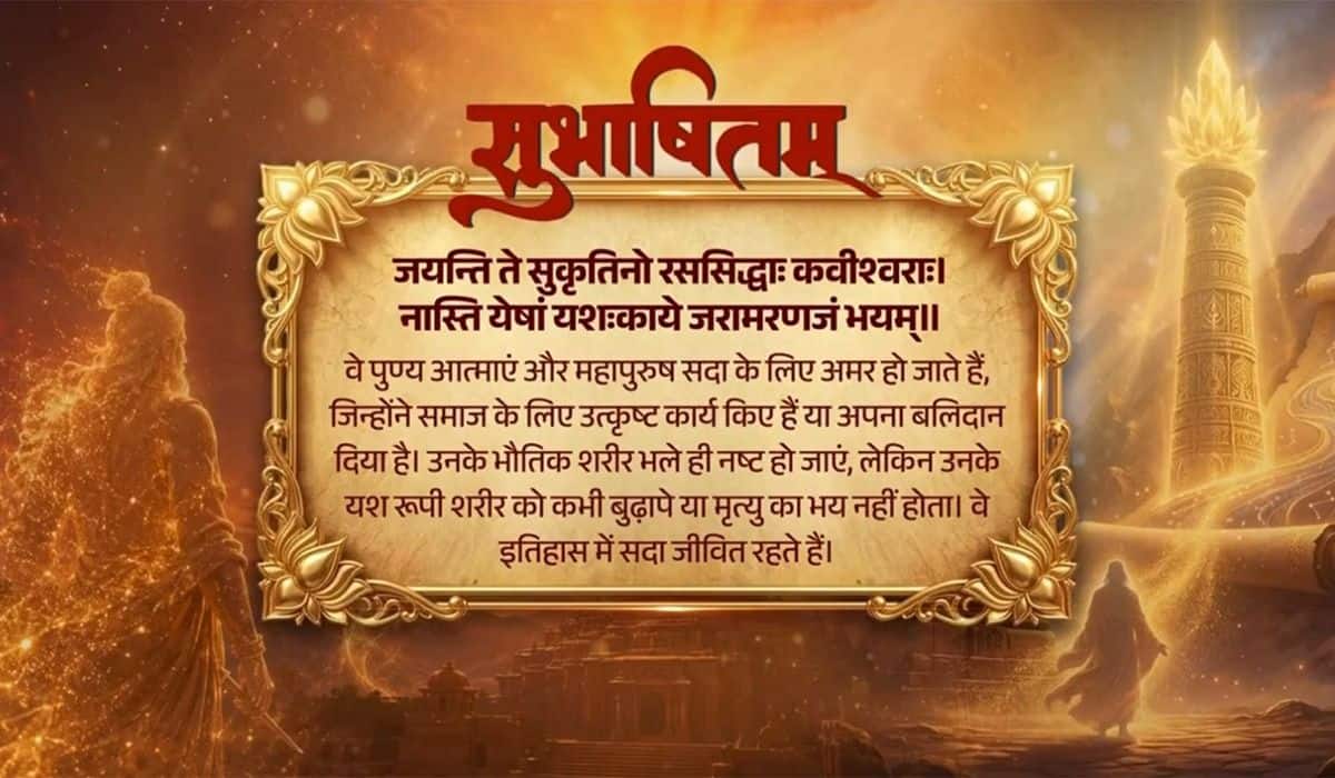Prime Minister shares Sanskrit Subhashitam on the enduring legacy of selfless sacrifice