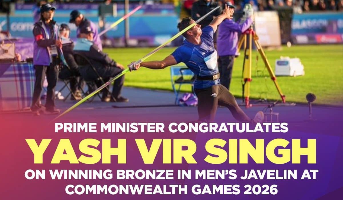 Prime Minister congratulates Yash Vir Singh on winning Bronze in Men’s Javelin at Commonwealth Games 2026