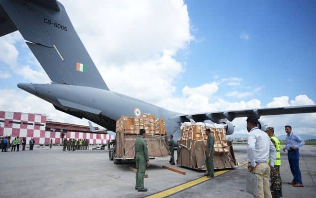 Second consignment of 37.5 tonnes HADR aid reaches flood-hit Nepal; India sends 47.5 tonnes of relief material in total
