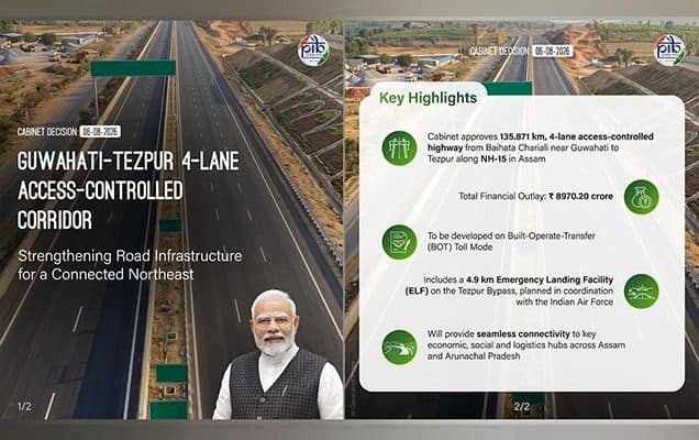 Cabinet approves ₹8,970-crore Guwahati-Tezpur highway project in Assam 