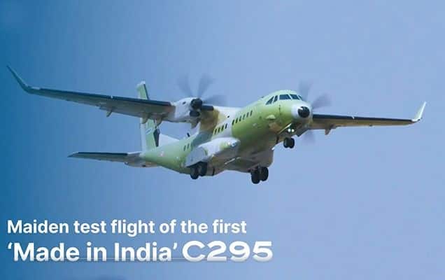 Big milestone’: India’s first made-in-India military transport plane C295 completes maiden test-flight