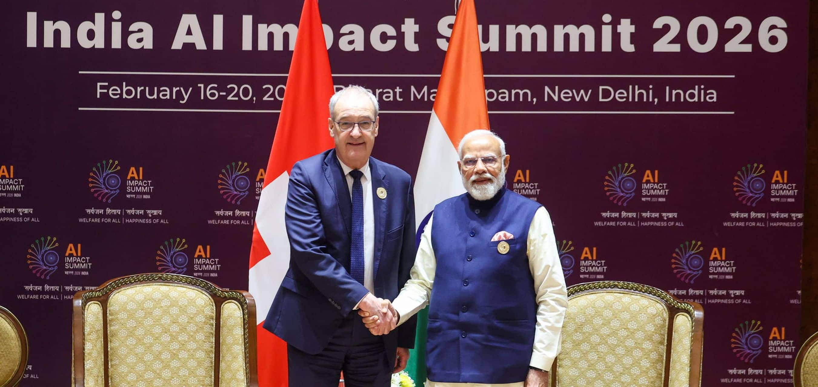 Prime Minister’s meeting with the President of the Swiss Confederation, H.E. Mr. Guy Parmelin on the sidelines of AI Impact Summit 2026