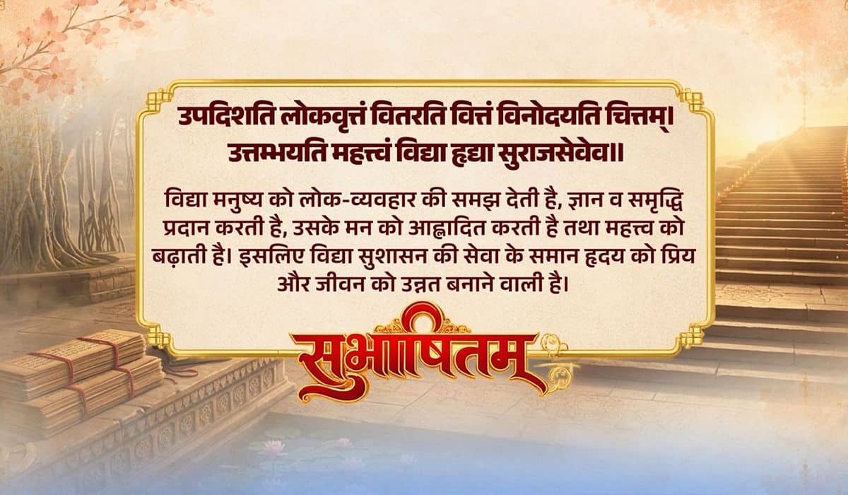 Prime Minister shares Sanskrit Subhashitam highlighting the value and transformative power of knowledge