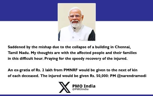 তামিল নাদুগী চেন্নাইদা বিল্দিং অমা নীংখাইবনা মরম ওইদুনা লৈখিদ্রবশিংদা প্রধান মন্ত্রীনা অৱাবা ফোংদোকখ্রে