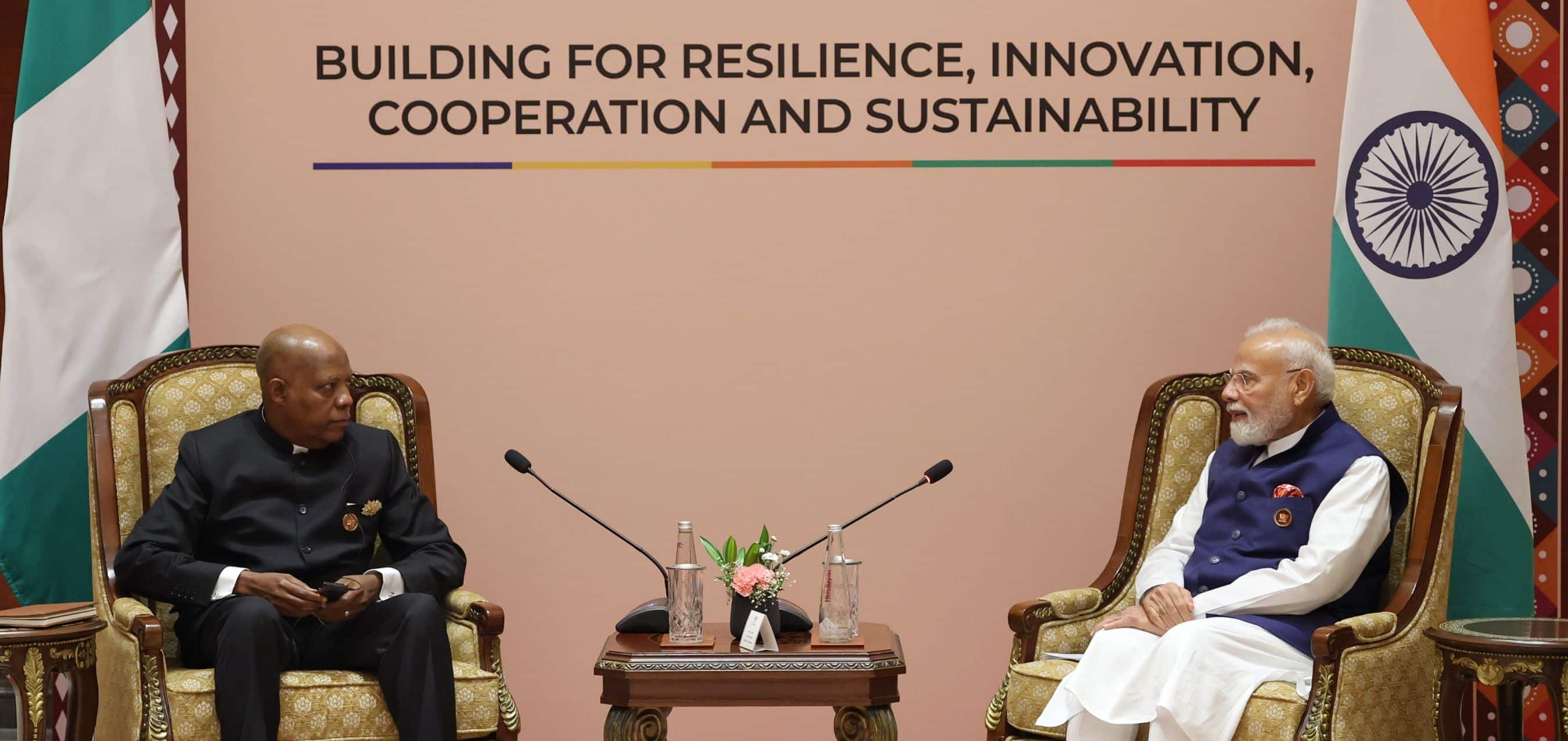 Prime Minister meets with the Vice President of Nigeria on the sidelines of the 18th BRICS Summit in New Delhi