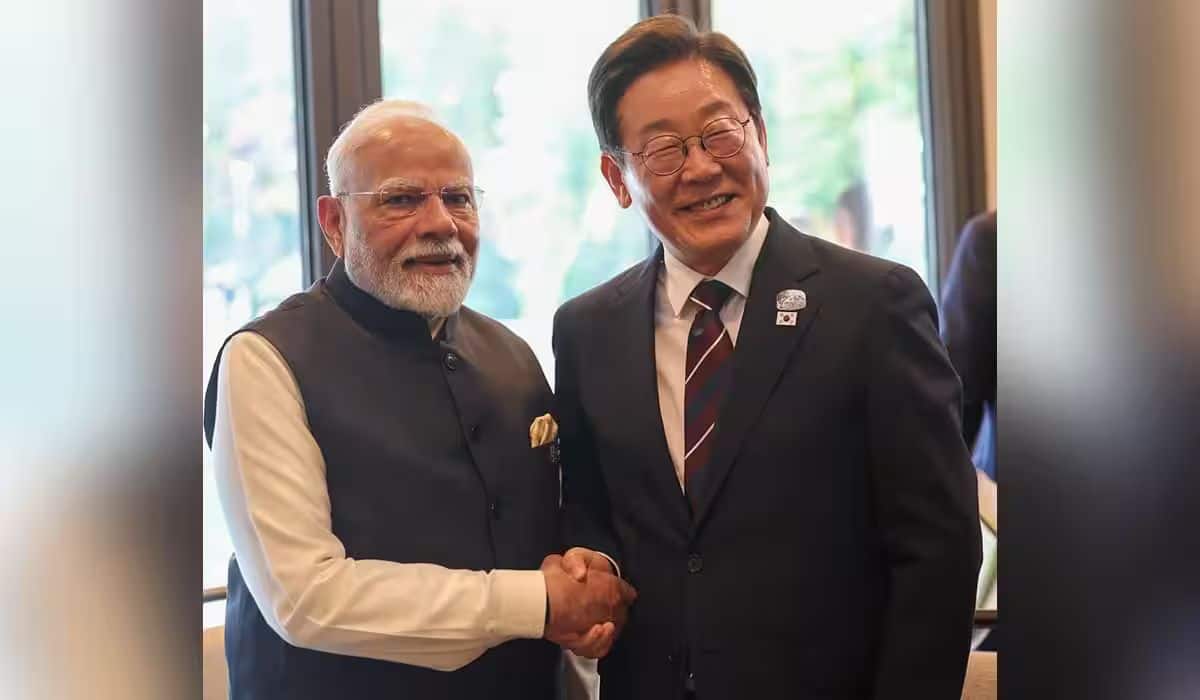 PM Modi meets Republic of Korean President Lee Jae-myung on the sidelines of the G7 Summit.