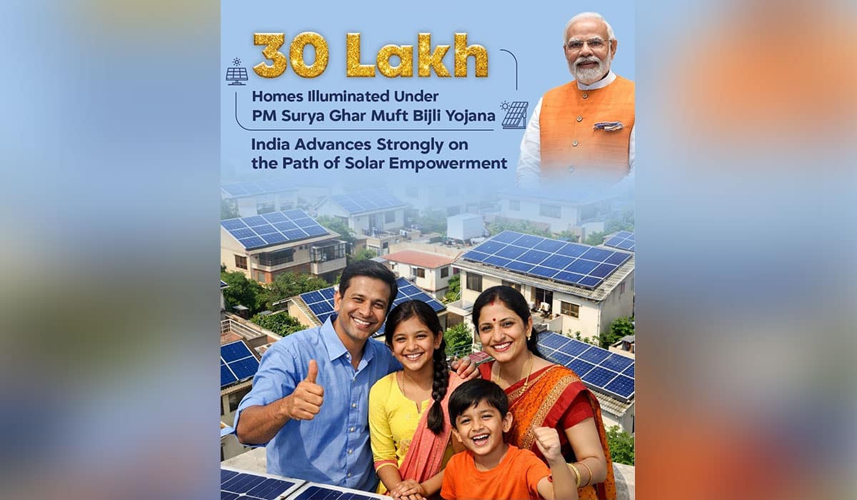 PM Modi lauds milestone of 30 lakh households adopting rooftop solar under PM Surya Ghar scheme