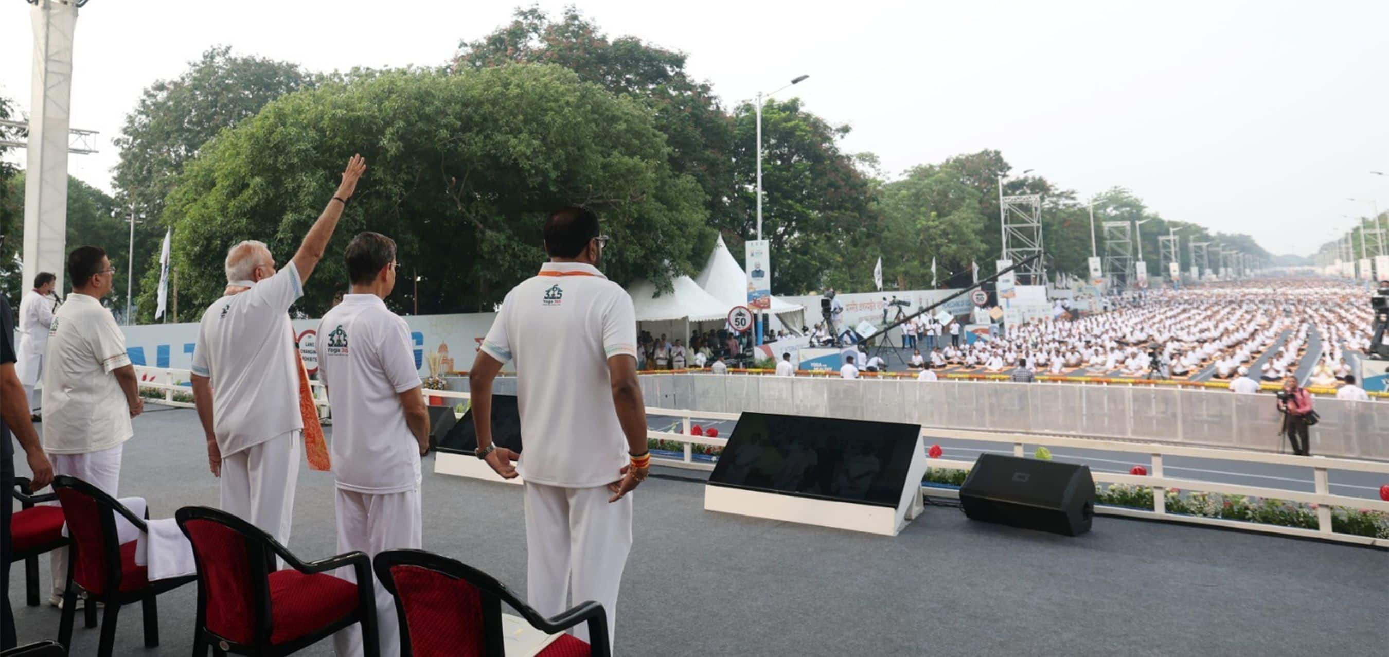 Prime Minister Naremdra Modi takes part in 12th International Day of Yoga celebrations in Kolkata, West Bengal