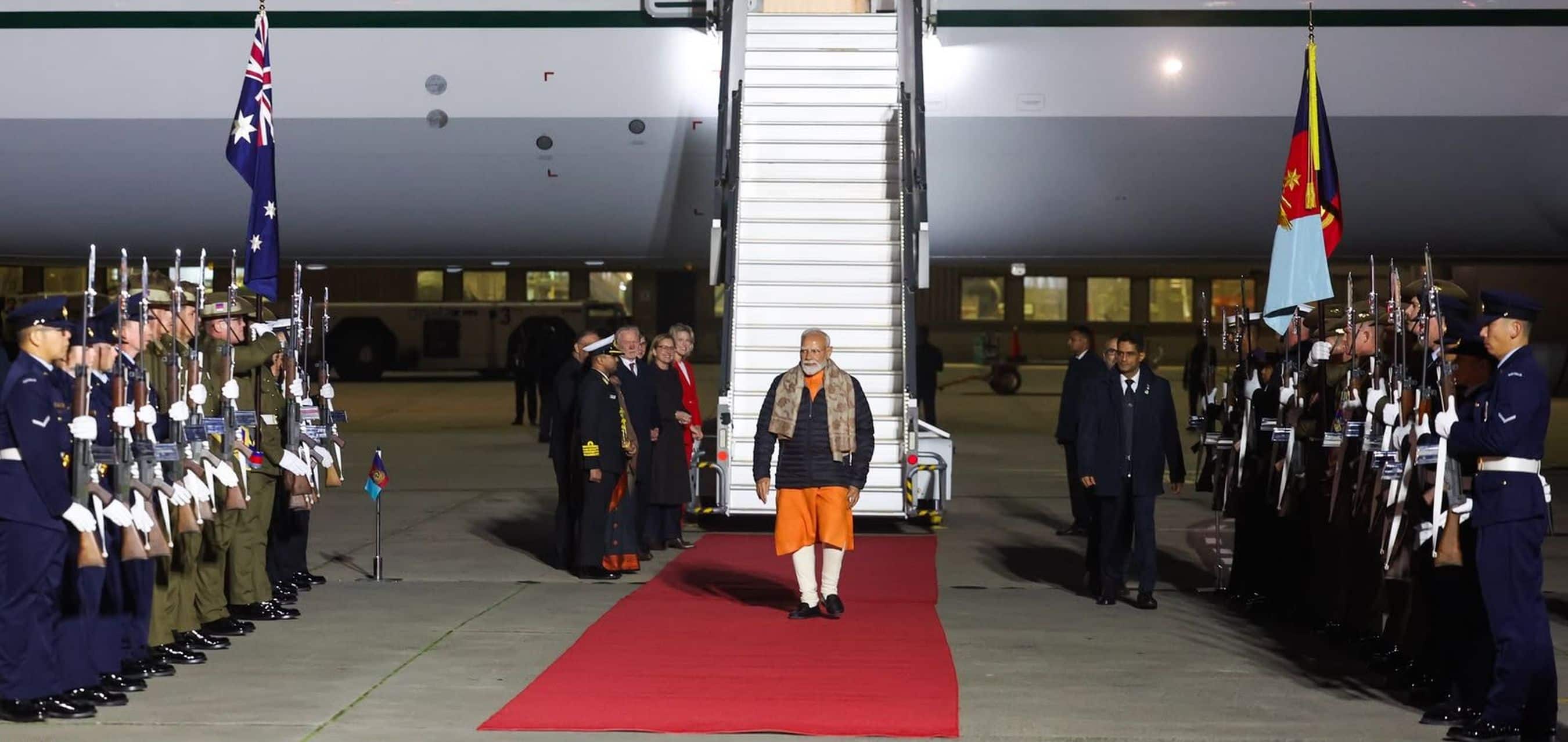 PM Modi arrives in Melbourne, Australia, to a warm welcome