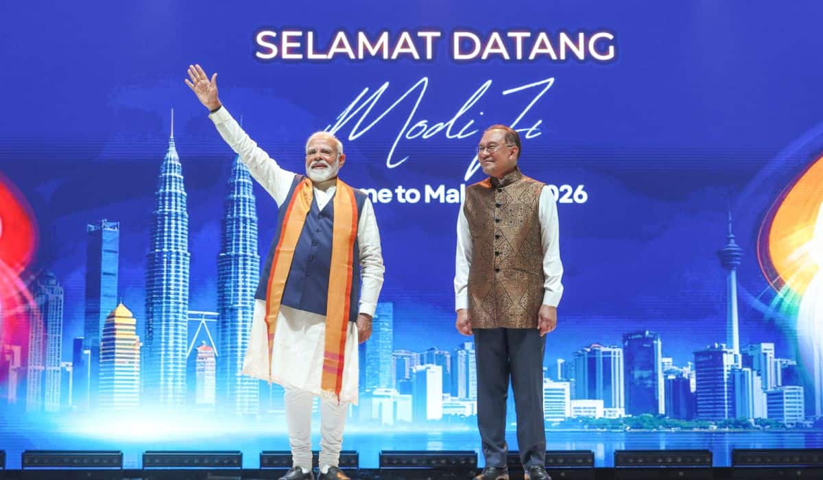 PM Modi addresses a community programme in Kuala Lumpur, Malaysia
