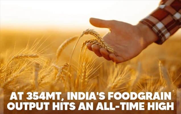  At 354MT, India's foodgrain output hits an all-time high 