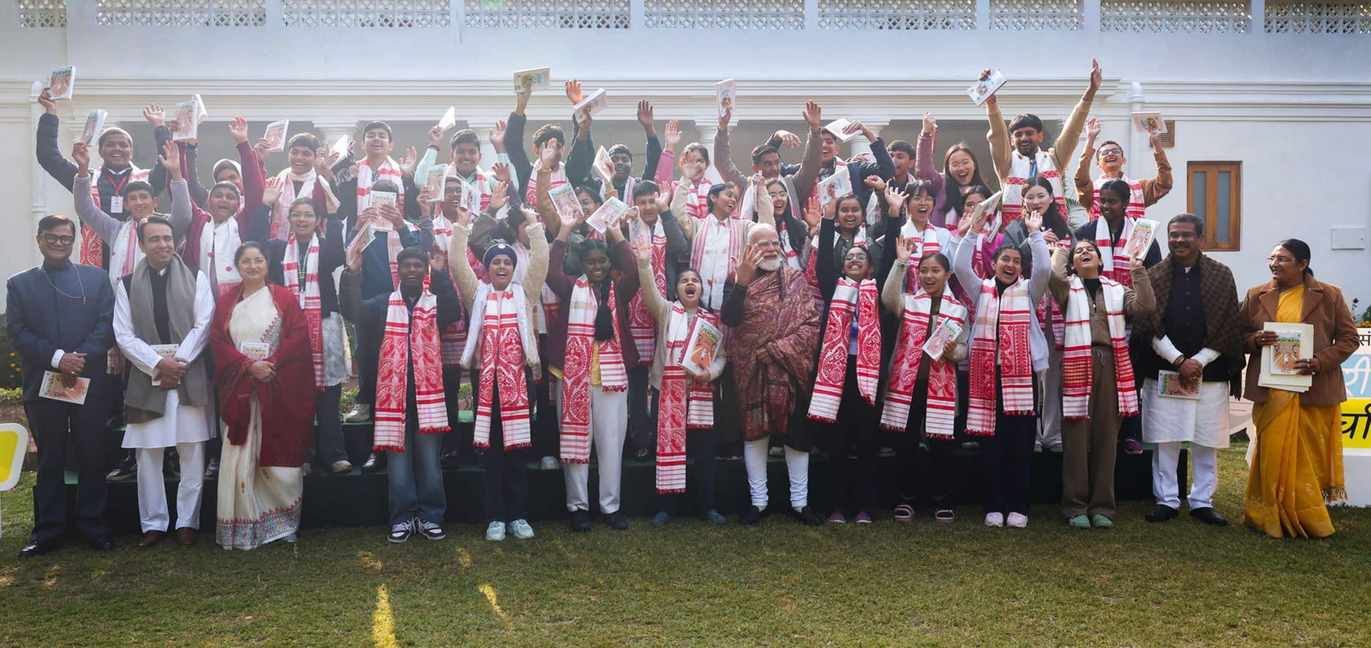 PM Modi interacts with students during Pariksha Pe Charcha 2026