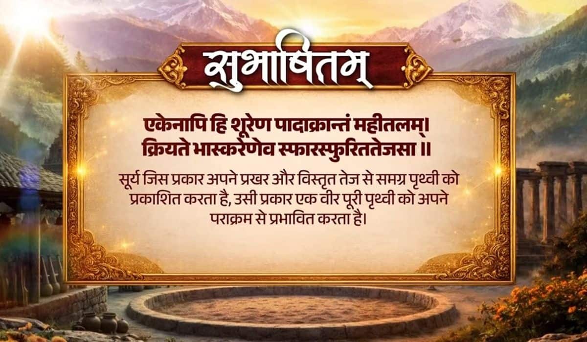 Prime Minister Narendra Modi shares a Sanskrit Subhashitam highlights the significance of bravery and courage in influencing the world