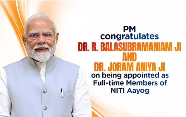 Govt appoints R Balasubramaniam, Joram Aniya as full-time members of NITI Aayog 