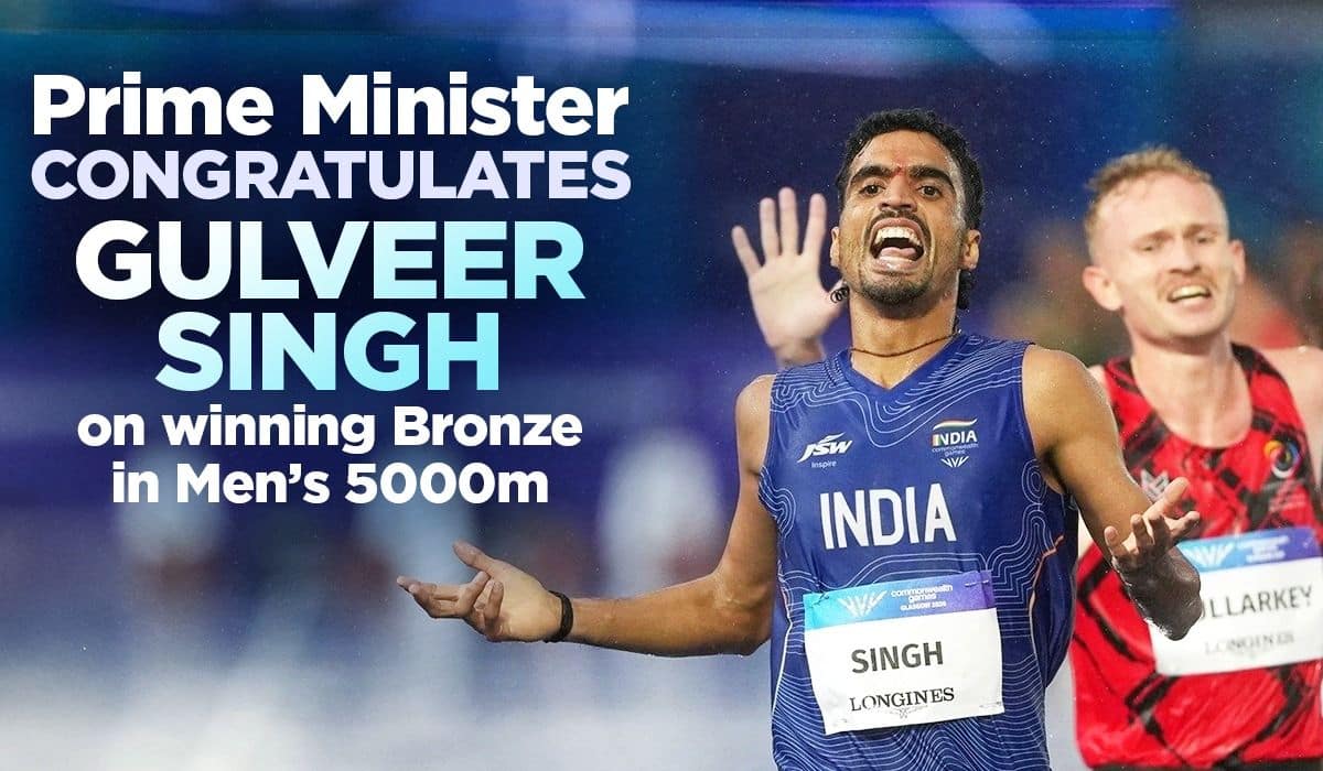 Prime Minister congratulates Gulveer Singh on winning Bronze in Men’s 5000m