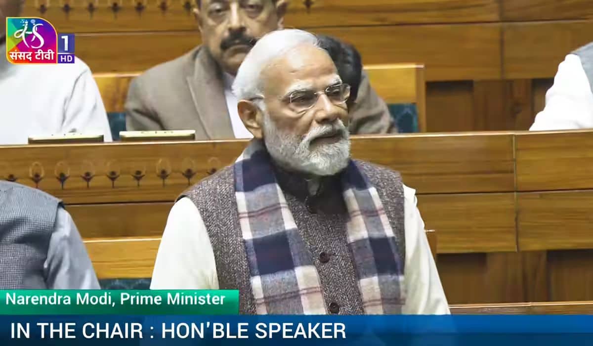 PM Modi addresses the special discussion on 150 years of the National Song, Vande Mataram in Lok Sabha