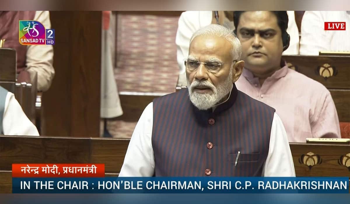 PM Modi addresses the Rajya Sabha on the ongoing conflict in West Asia