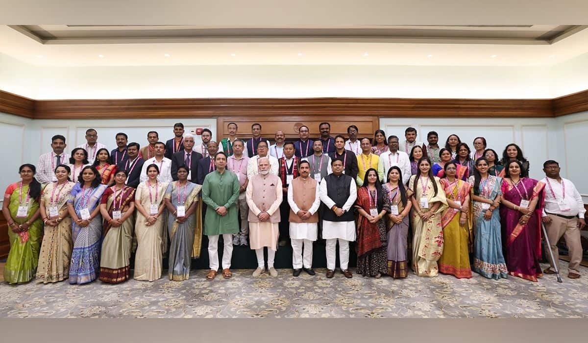 PM interacts with winners of National Teachers Awards