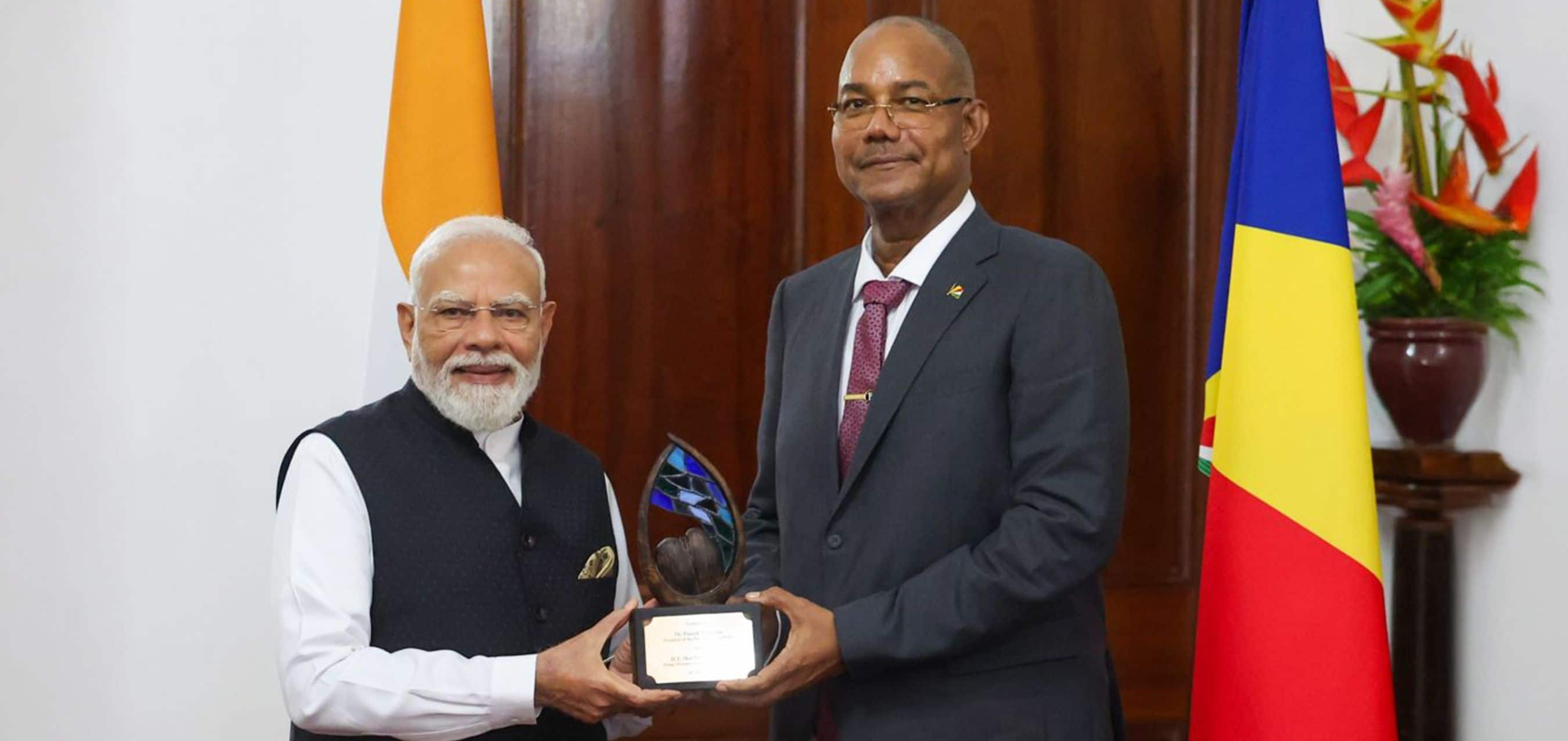 Prime Minister honoured with ‘Guardian of the Blue Horizon’ Presidential Distinction