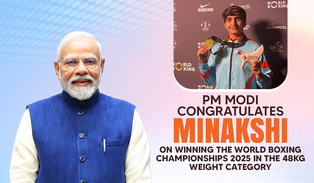 PM Modi congratulates Minakshi on winning the World Boxing Championships 2025 in the 48kg weight category