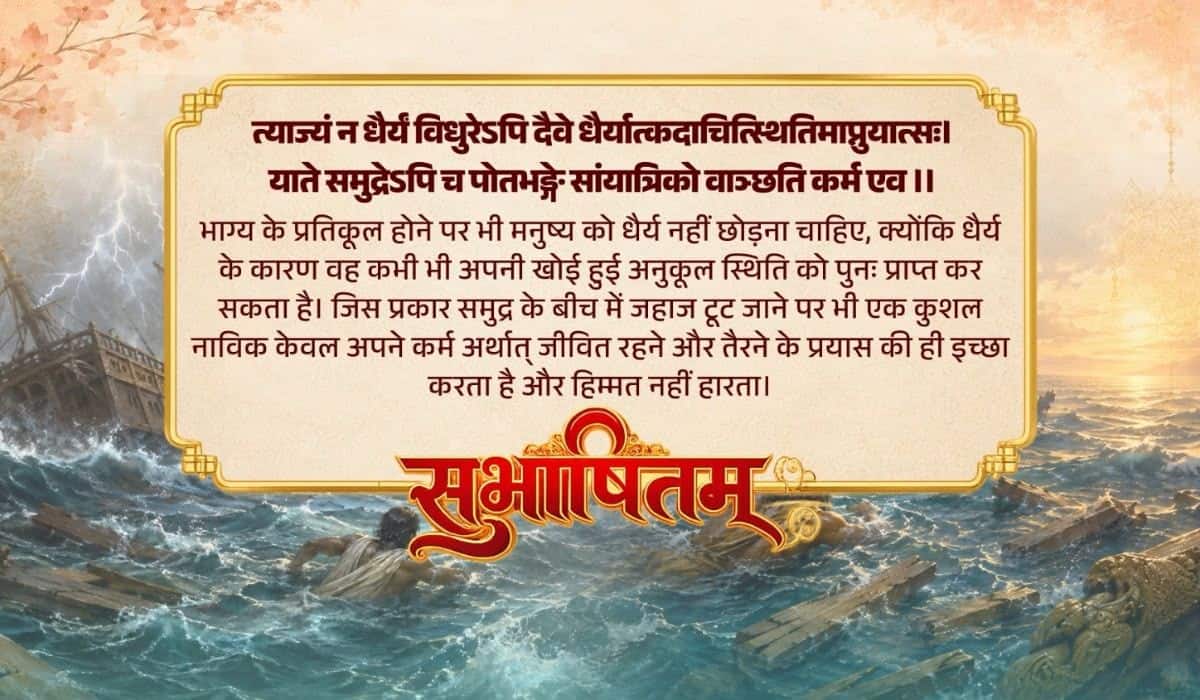 Prime Minister shares Sanskrit Subhashitam highlighting the importance of courage and perseverance