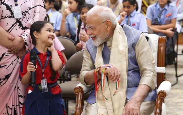 ‘High Fives, Smiles And More’: PM Modi Celebrates Raksha Bandhan, Shares Glimpses From Festivities