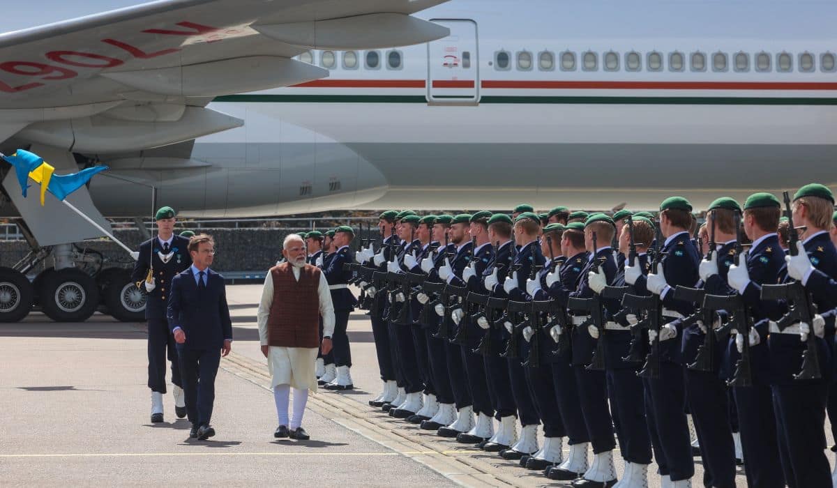 PM Modi arrives in Sweden