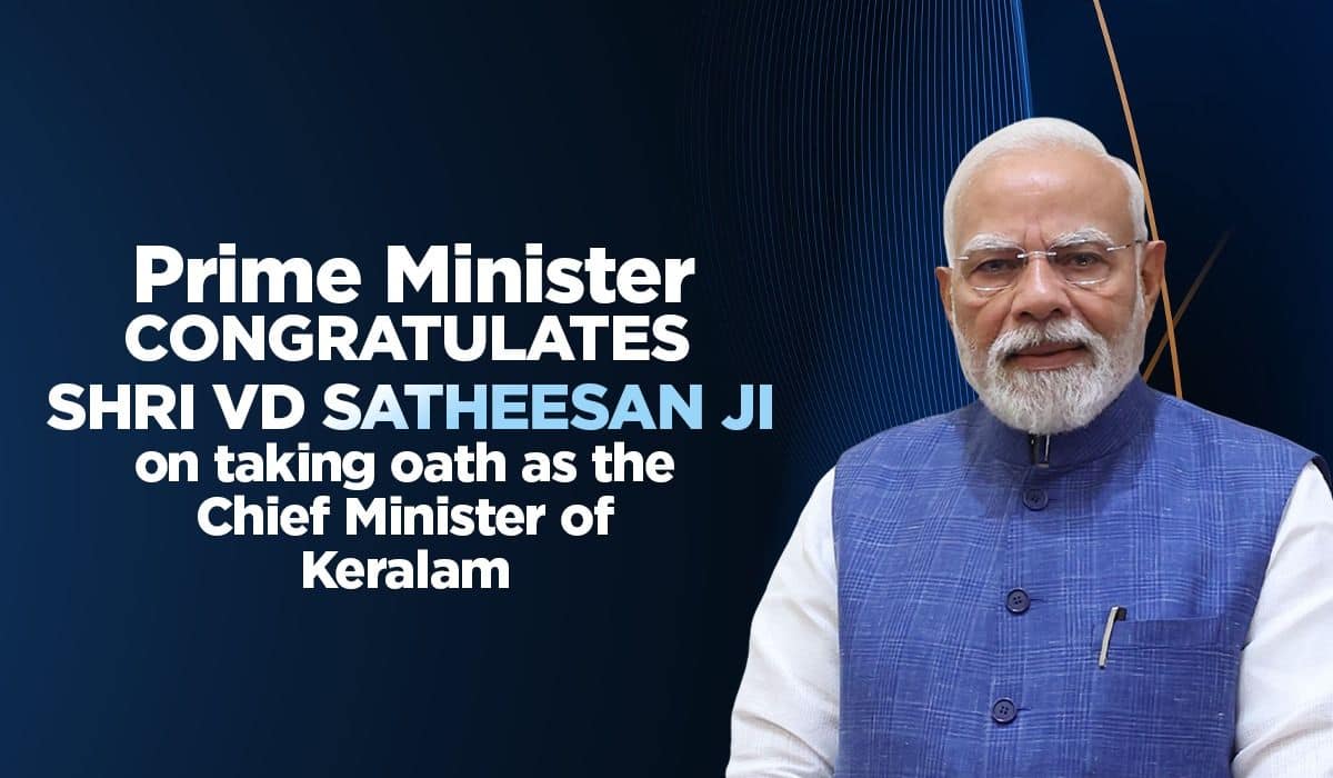 Prime Minister congratulates Shri VD Satheesan Ji on taking oath as the Chief Minister of Keralam