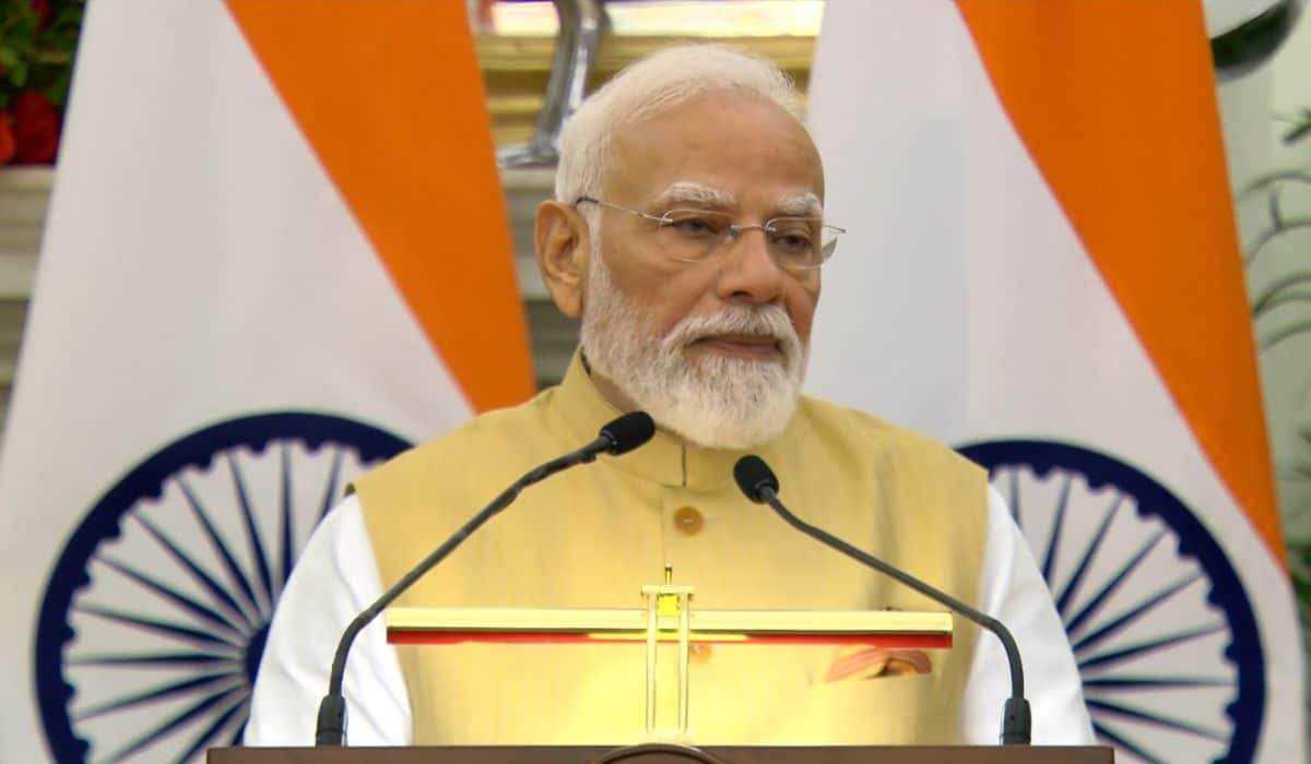 PM Modi, PM Sanae Takaichi of Japan attend joint press meet at Hyderabad House, New Delhi